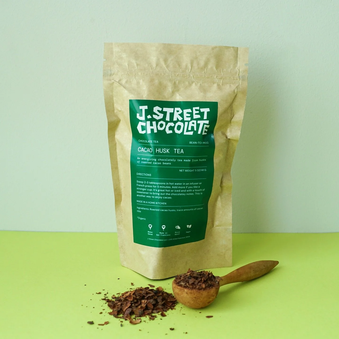 Introducing something new (and a little overdue)!
Meet Cacao Husk Tea — a product that, given my company’s focus, might surprise you hasn’t appeared sooner. It’s another delicious way to experience cacao, this time as a warmi