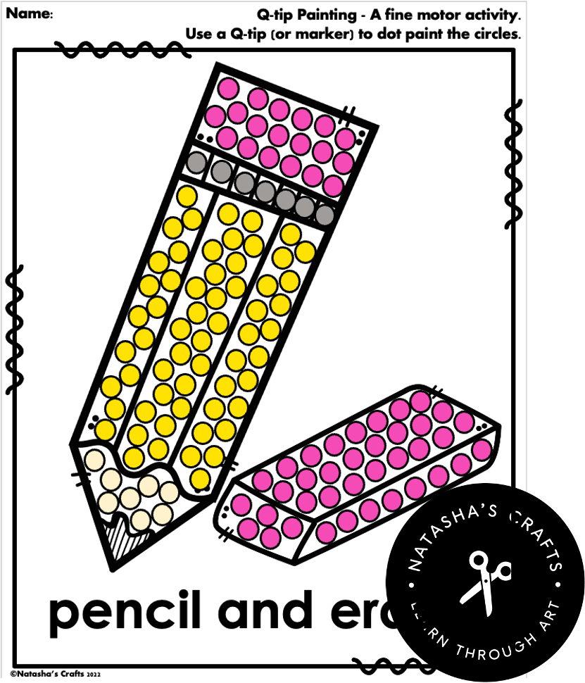 Dot Painting Back to School Activity — Natasha's Crafts