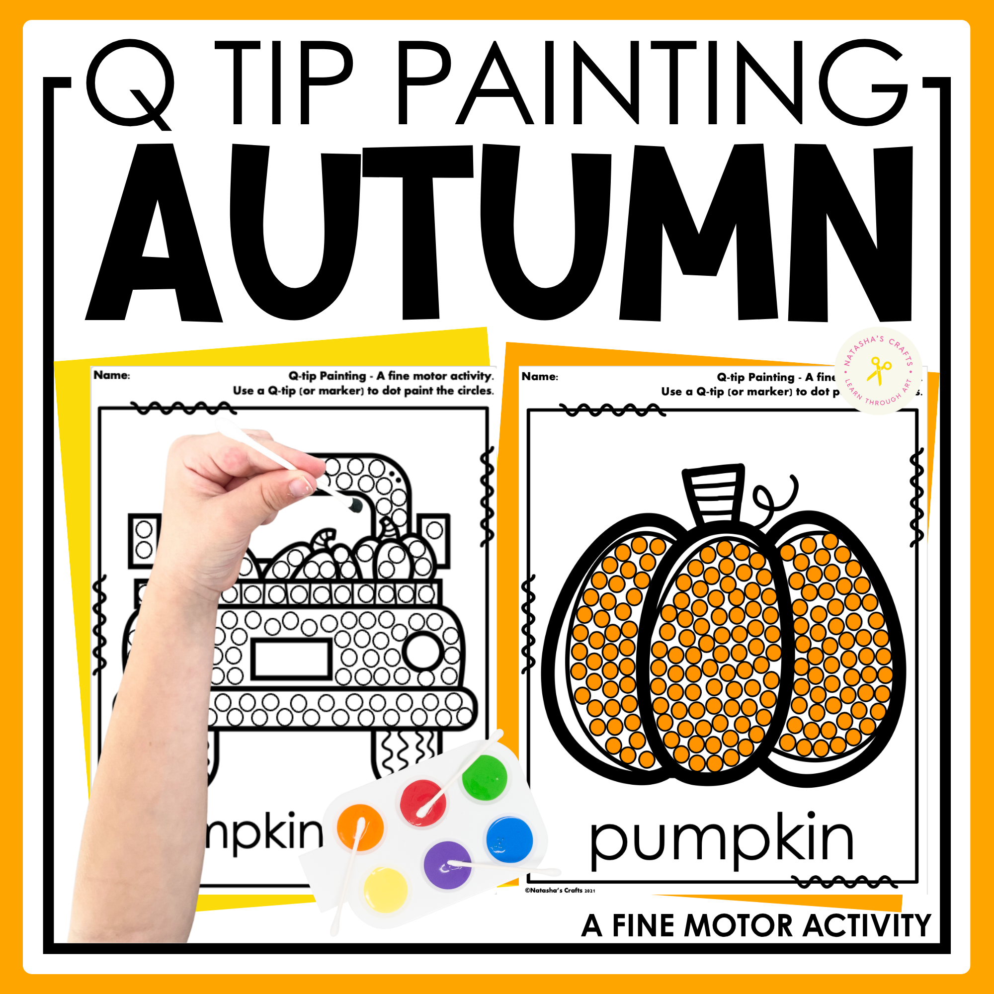 Q tip Painting Autumn Fall Fine Motor Activity Dot Day Kindergarten Fall Crafts