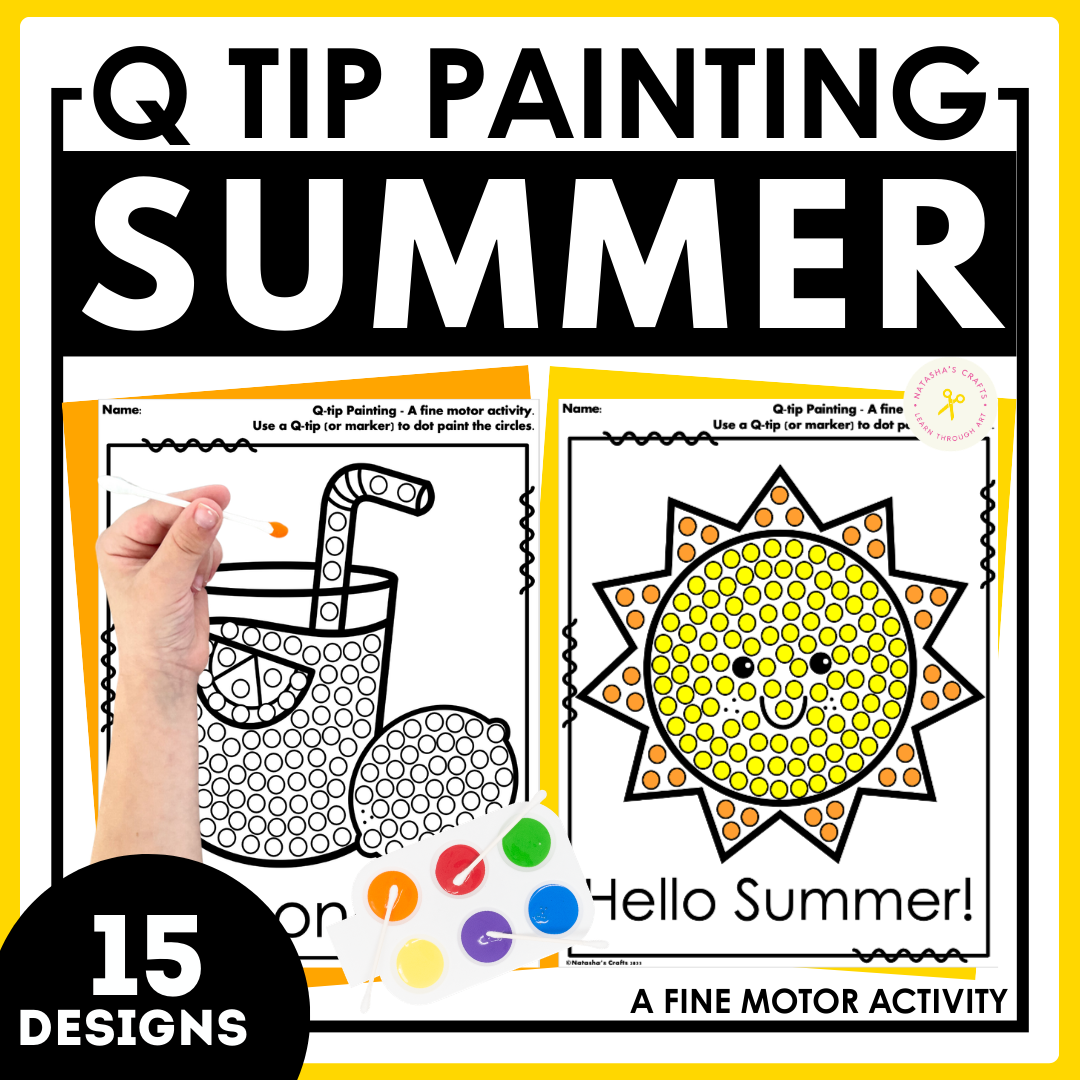 Q tip Painting Fall Winter Spring Summer Seasons Fine Motor Activities Dot Art Activities Seasonal Centers