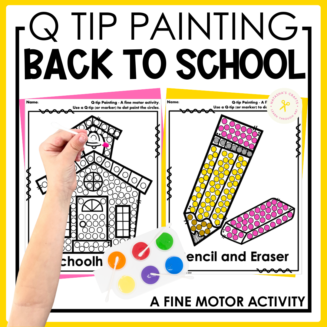 Q tip Painting Back to School Dot Day Kindergarten Fine Motor Activities Center Rotation Activity