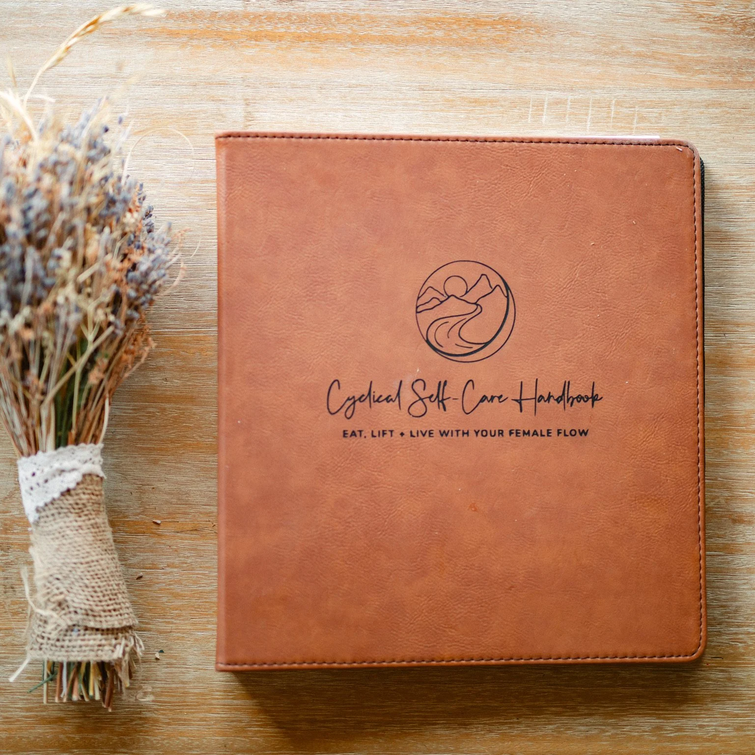 Leather-Bound Cyclical Self-Care Handbook Binder