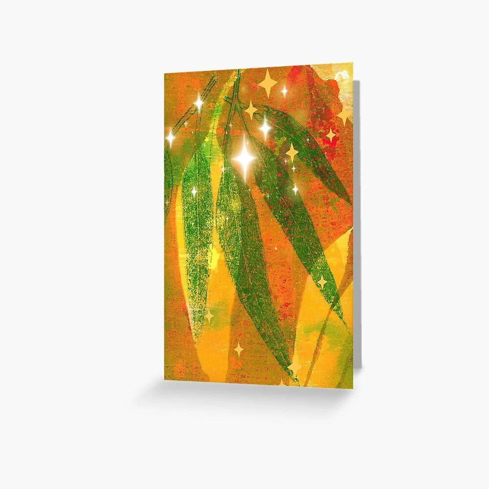 Australian Christmas Card Collection Eucalyptus Design #3 (4-card pack)/postage incuded*)