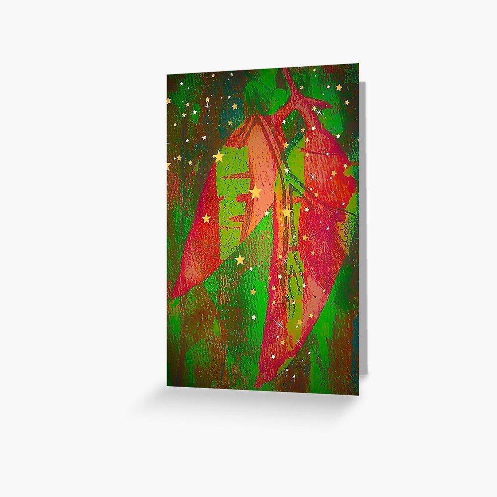 Australian Christmas Card Collection Eucalyptus Design #2 (4-card pack/postage incuded*)