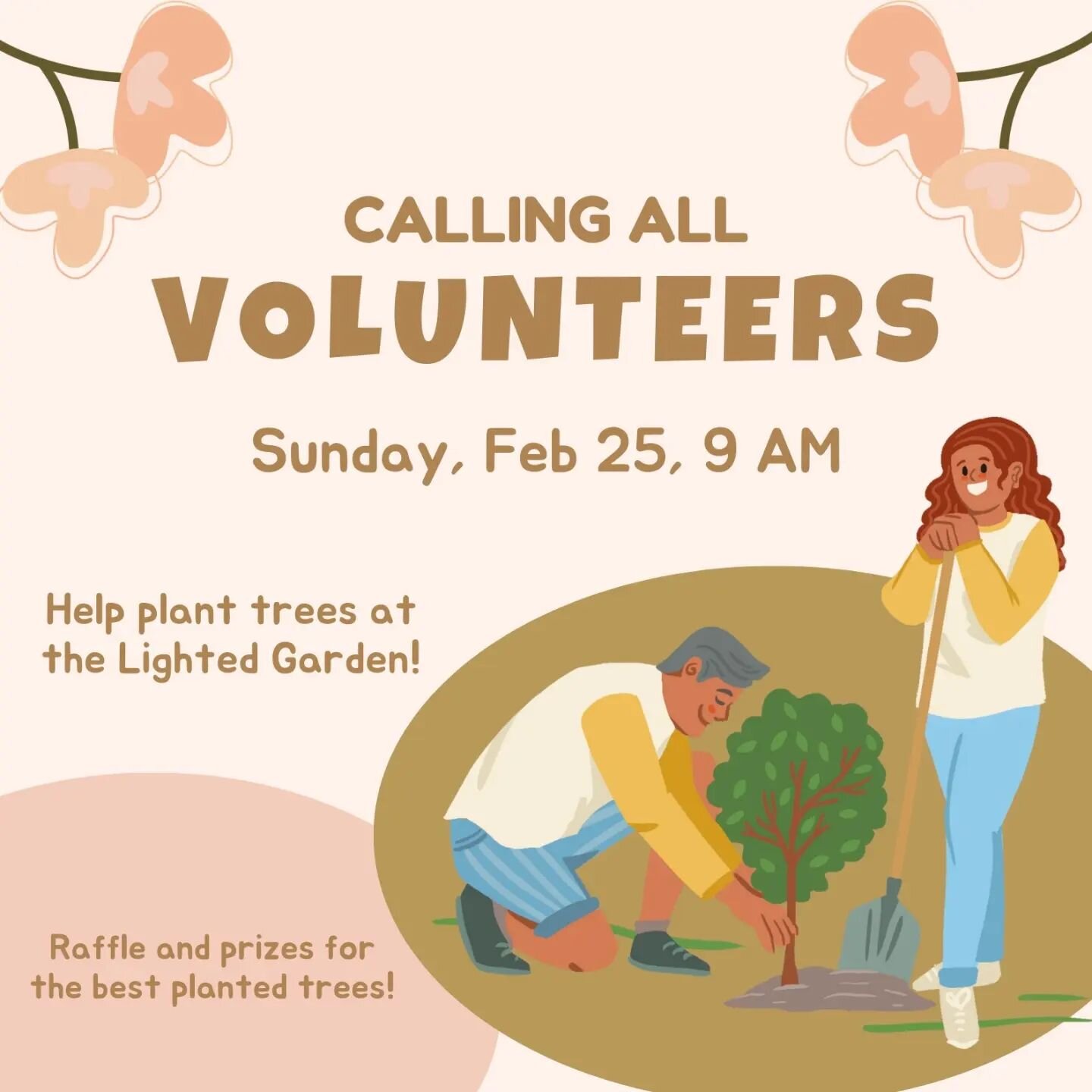 Let&rsquo;s harness the power of our volunteer community! Join us on February 25, Sunday at 9 AM to start planting fruit trees galore at the Lighted Garden! 🍎🍊🍑🍋🥑 Get your hands in the soil with some tree planting and meet some lovely people! Th