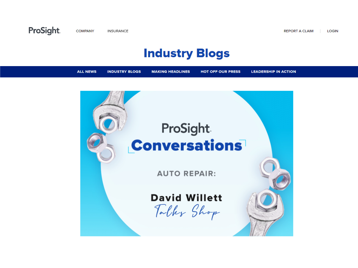 ProSight Conversations: Auto Repair – David Willett Talks Shop