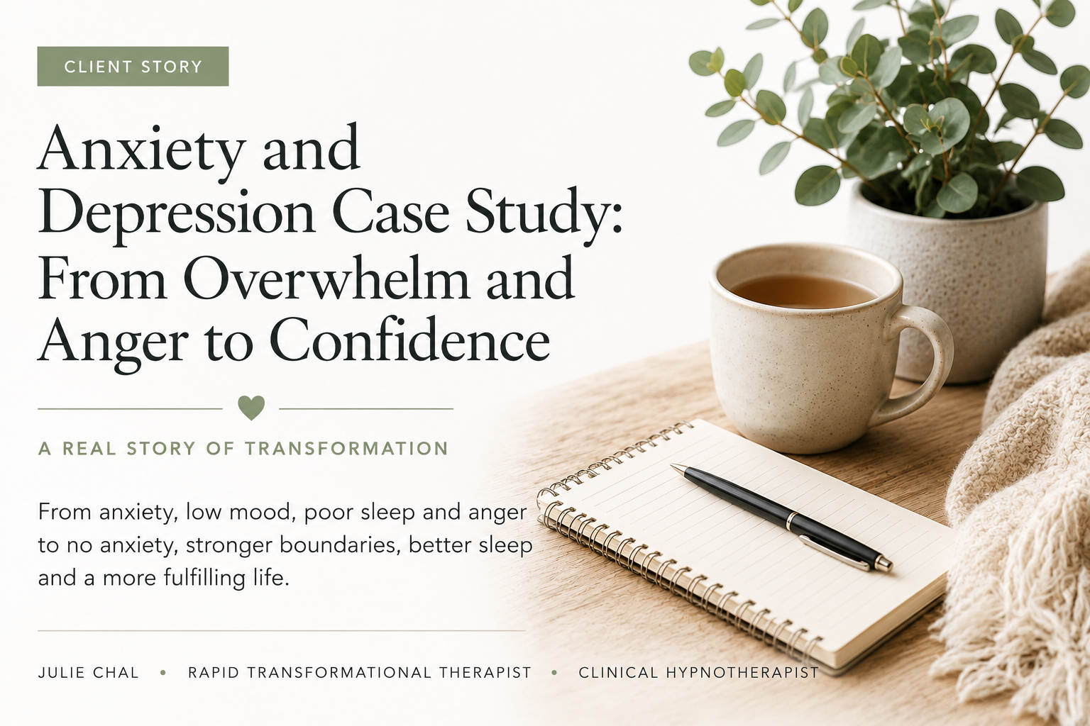 Anxiety and Depression Case Study: From Overwhelm and Anger to Confidence