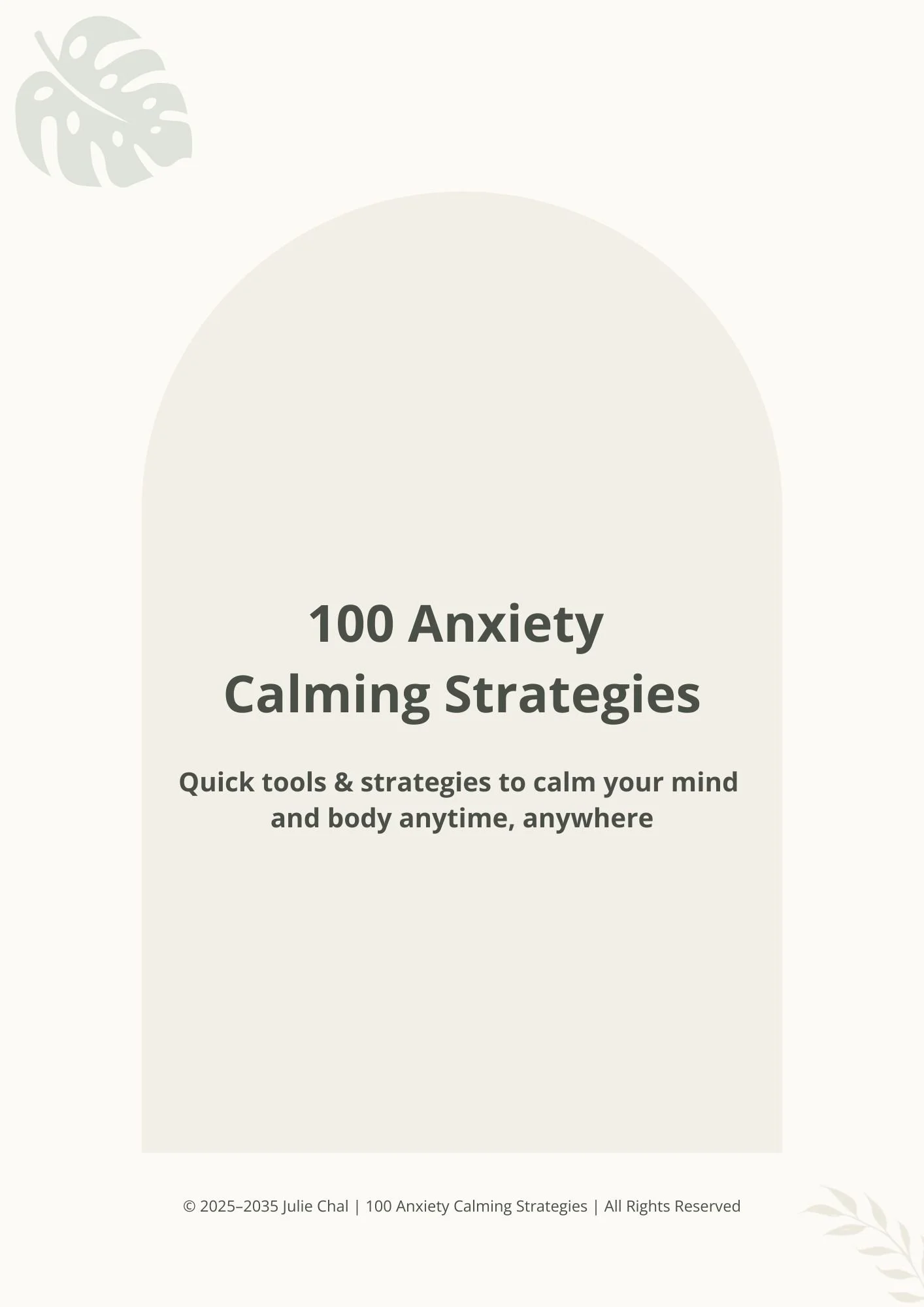 100 Anxiety Calming Strategies