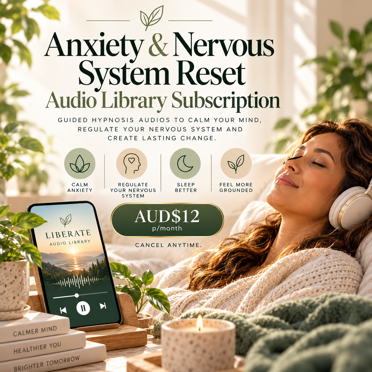 Anxiety & Nervous System Reset Audio Library Subscription