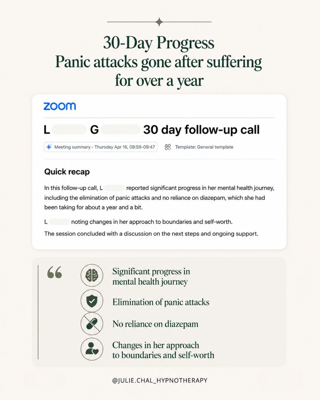 30 day progress no panic attacks