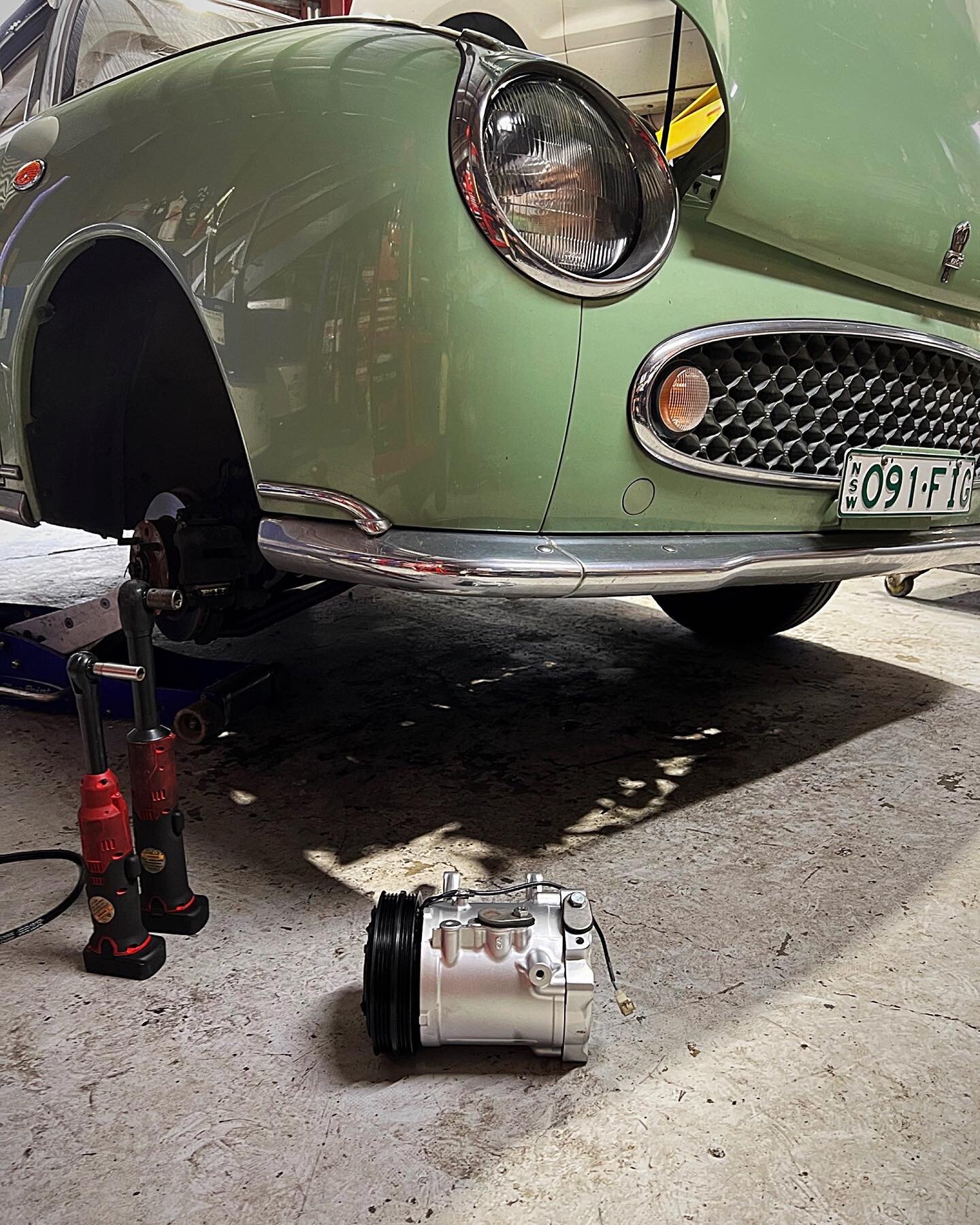 Air conditioning compressor fully rebuilt and ready for installation on &ldquo;Vera&rdquo; the Figaro #nissan #figaro #retrocars #vintage #sydney #mechanic #innerwest #darylsmotors #service #restoration &amp; #repair #referafriend