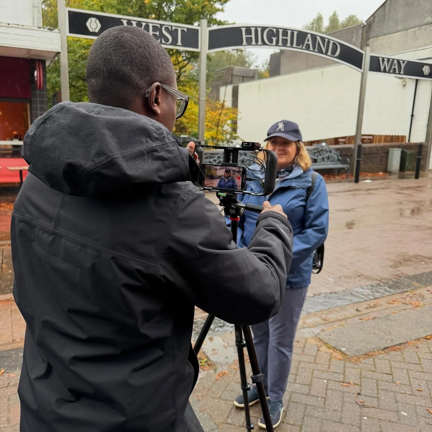 @stvnews filming this morning at the start of the @westhighlandwayofficial for the 45th anniversary of the trail which is today, @munrobagpiper piped the happy birthday tune to mark the occasion.