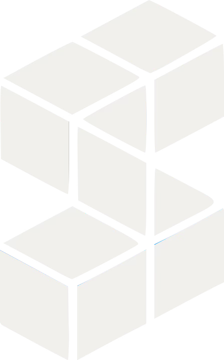 An abstract illustration of a three-dimensional Rubik's Cube-like puzzle with its pieces separated and floating in black space.