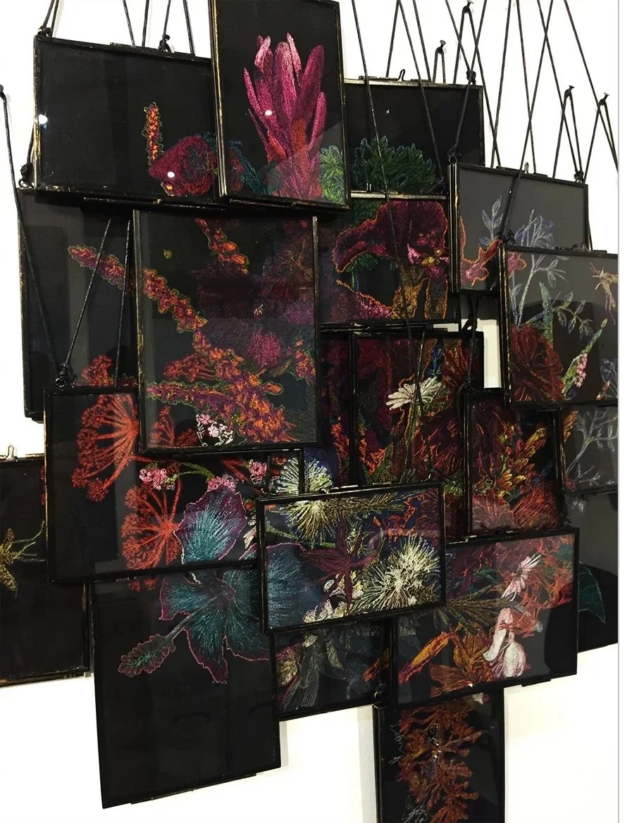 Vanitas - Ruskin Prize 2019 shortlist - freehand machine embroidered linen 