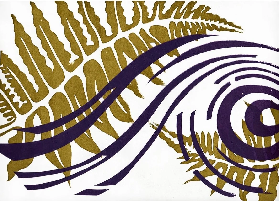 Fern paper screen print