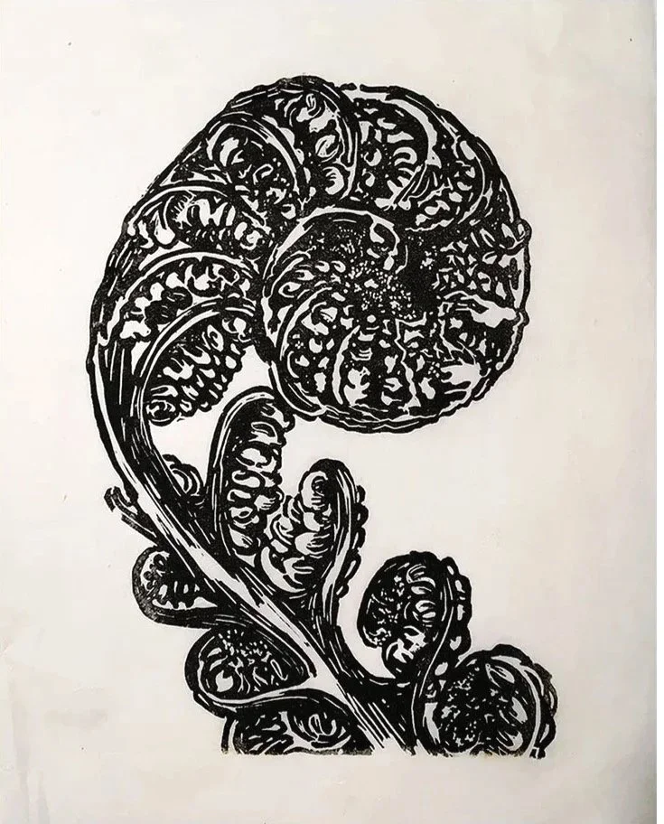 Small Lino on textured paper