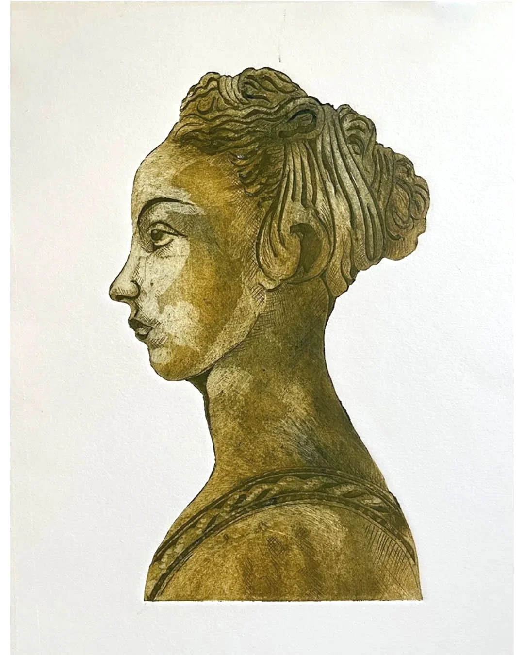 Collagraph of sculpture cast from V&A cast courts