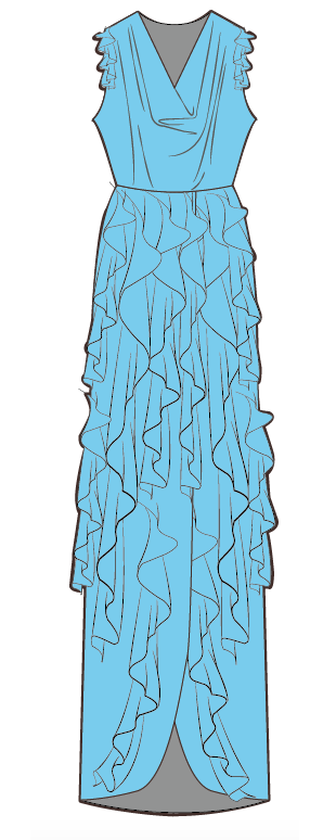 Ruffle brush flat