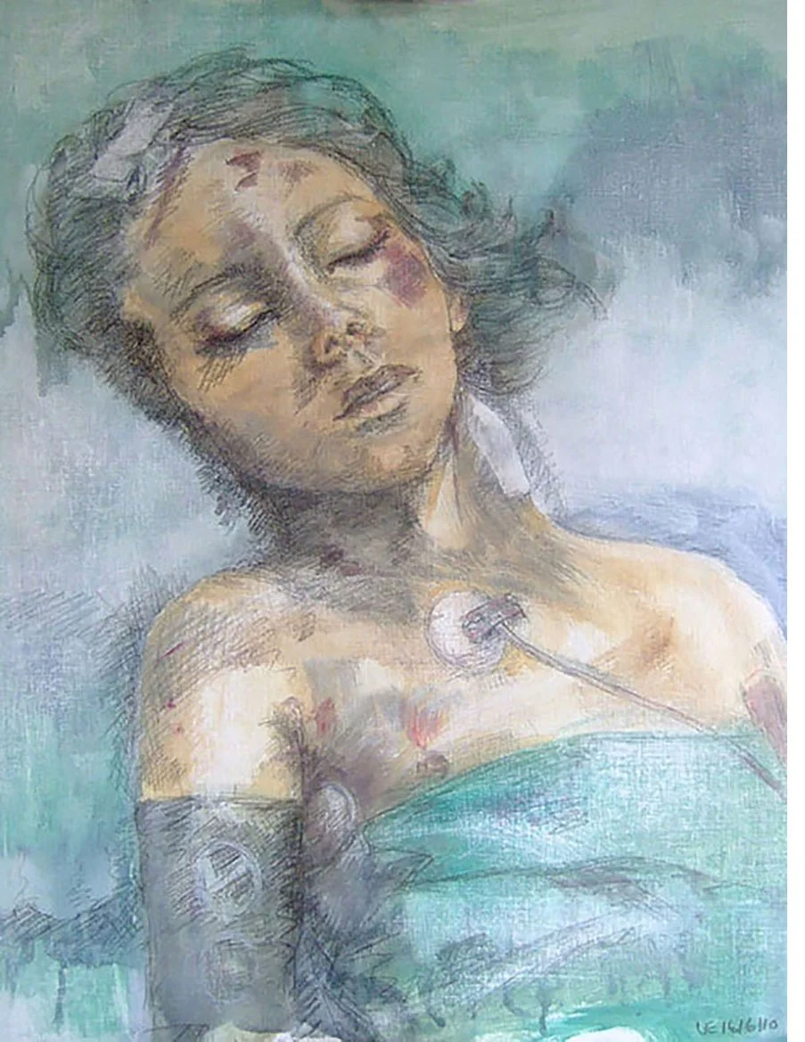 Sole survivor - mixed media on board