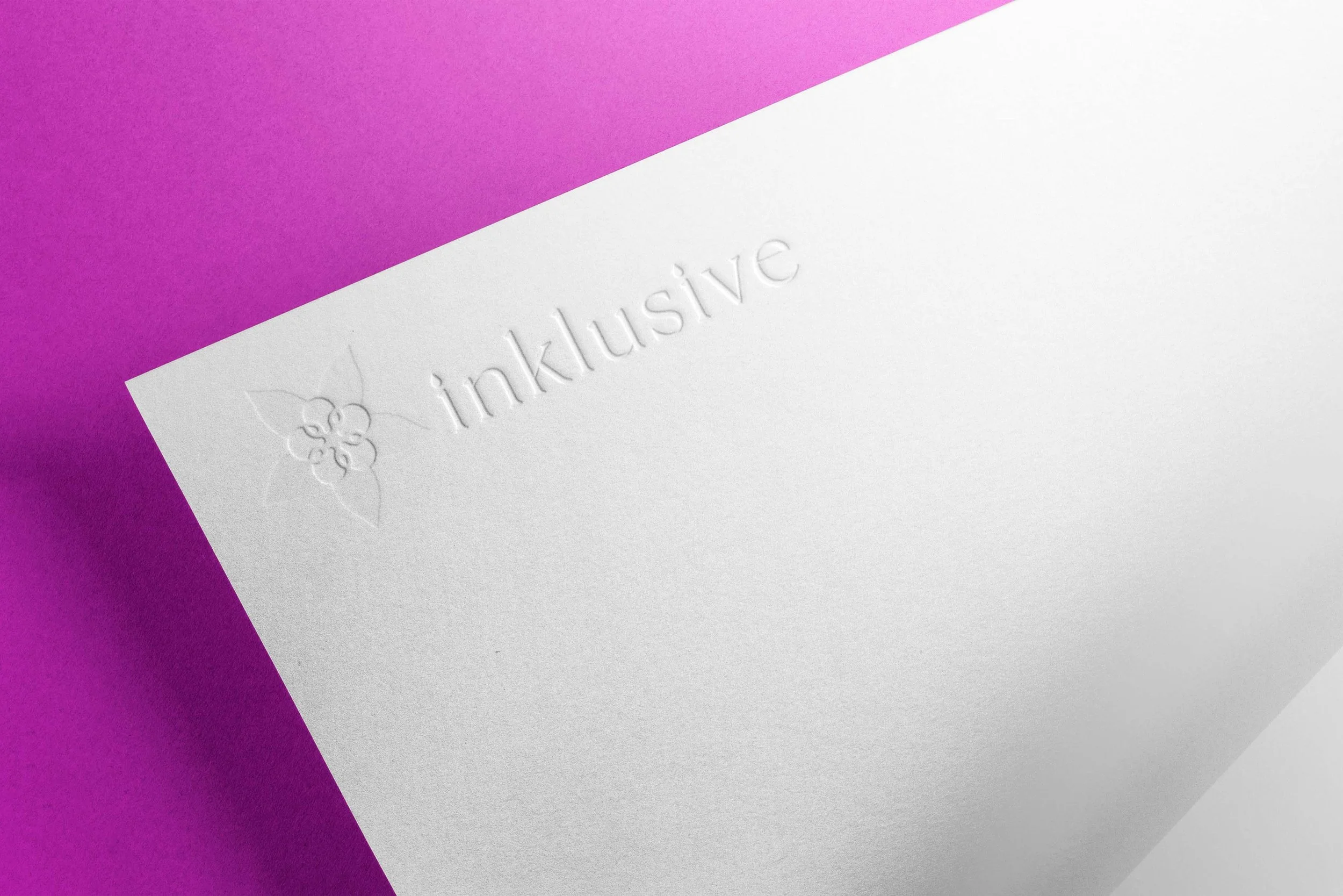 inklusive logo - embossed, luuuby creative, logo design ireland