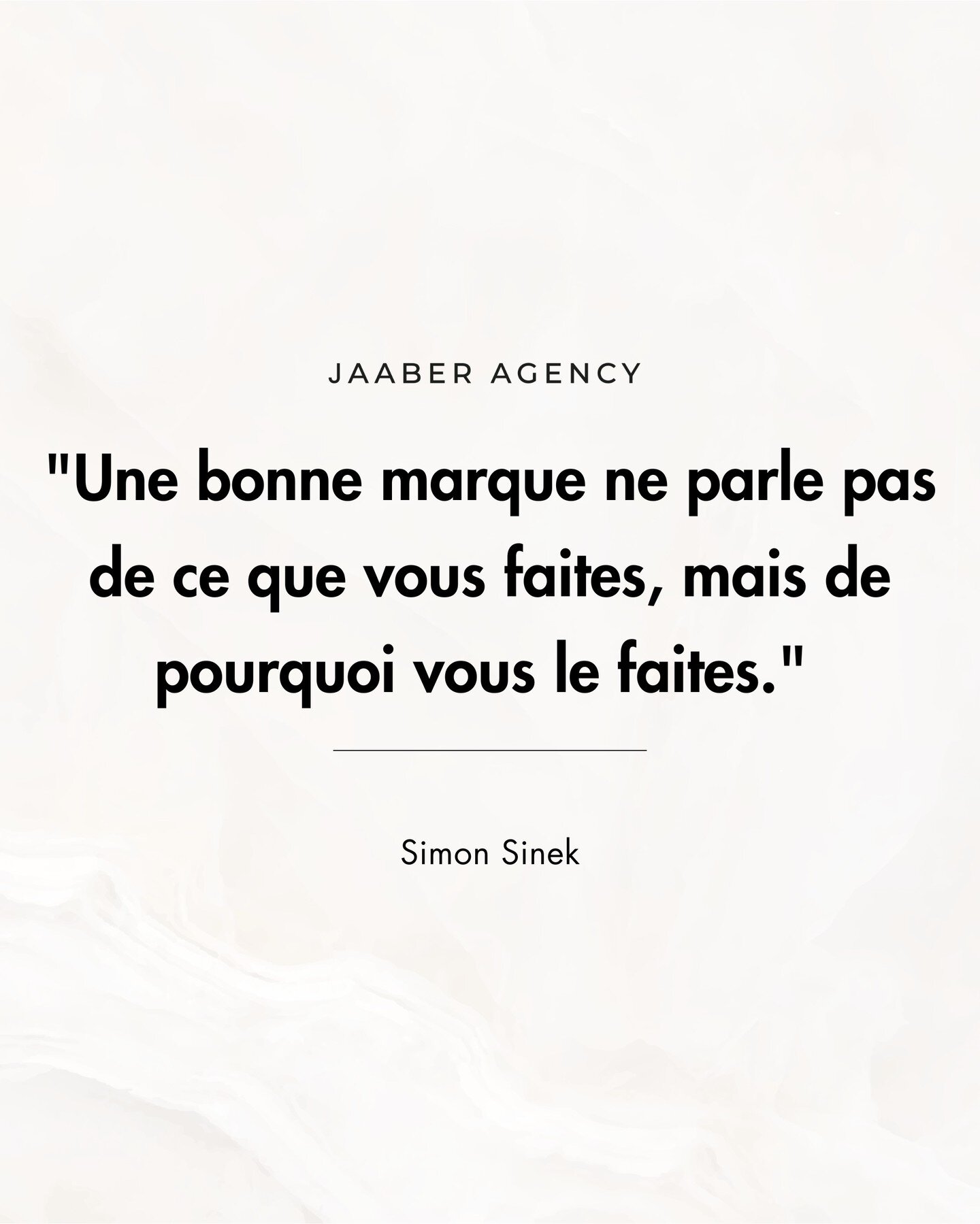 Cette citation de Simon Sinek souligne que le branding efficace se concentre sur le &quot;Pourquoi&quot; d'une entreprise, c'est-&agrave;-dire sa mission et ses valeurs profondes, plut&ocirc;t que sur le simple &quot;Quoi&quot; de ses produits ou ser