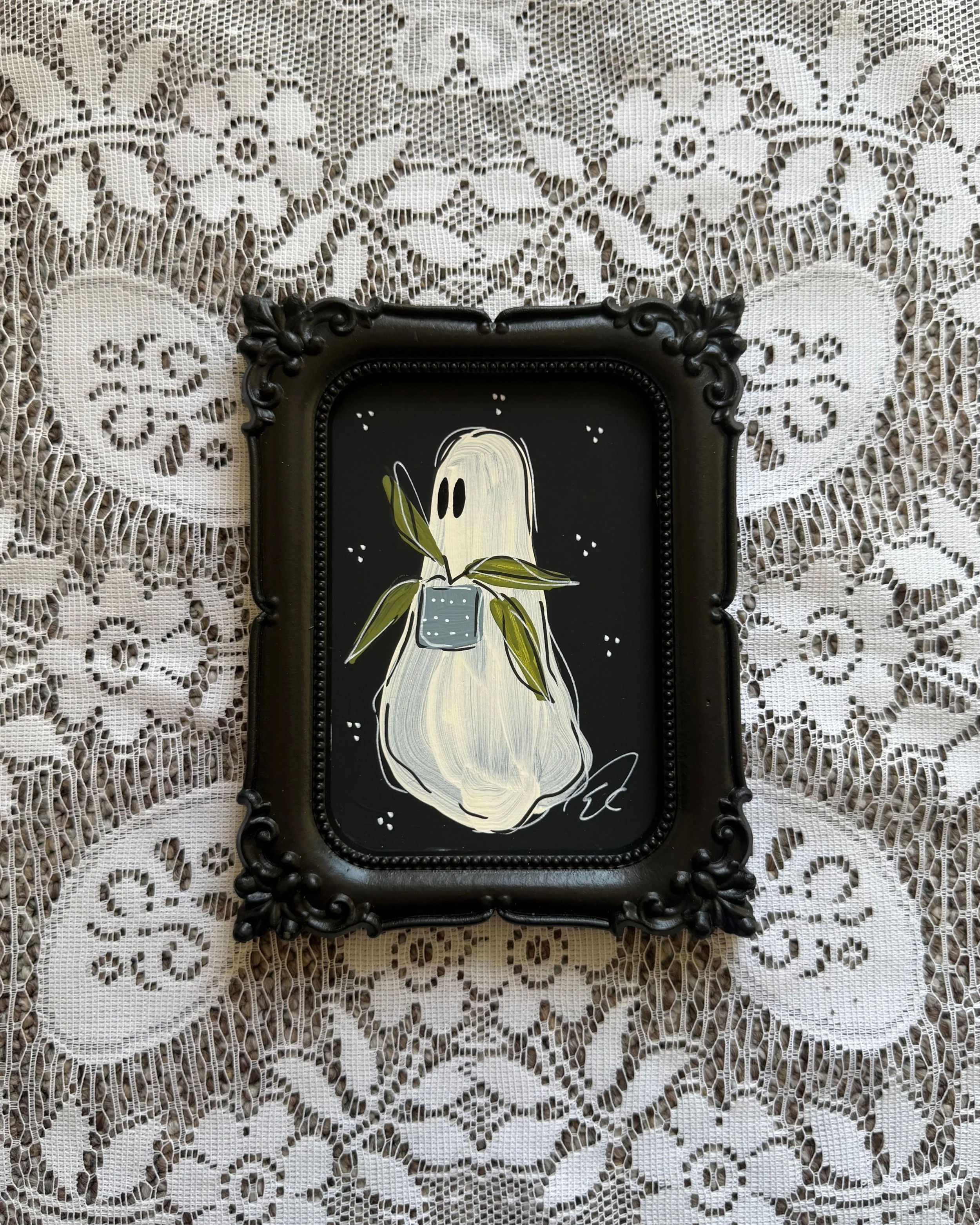 5x7 " Rest in leaves" original