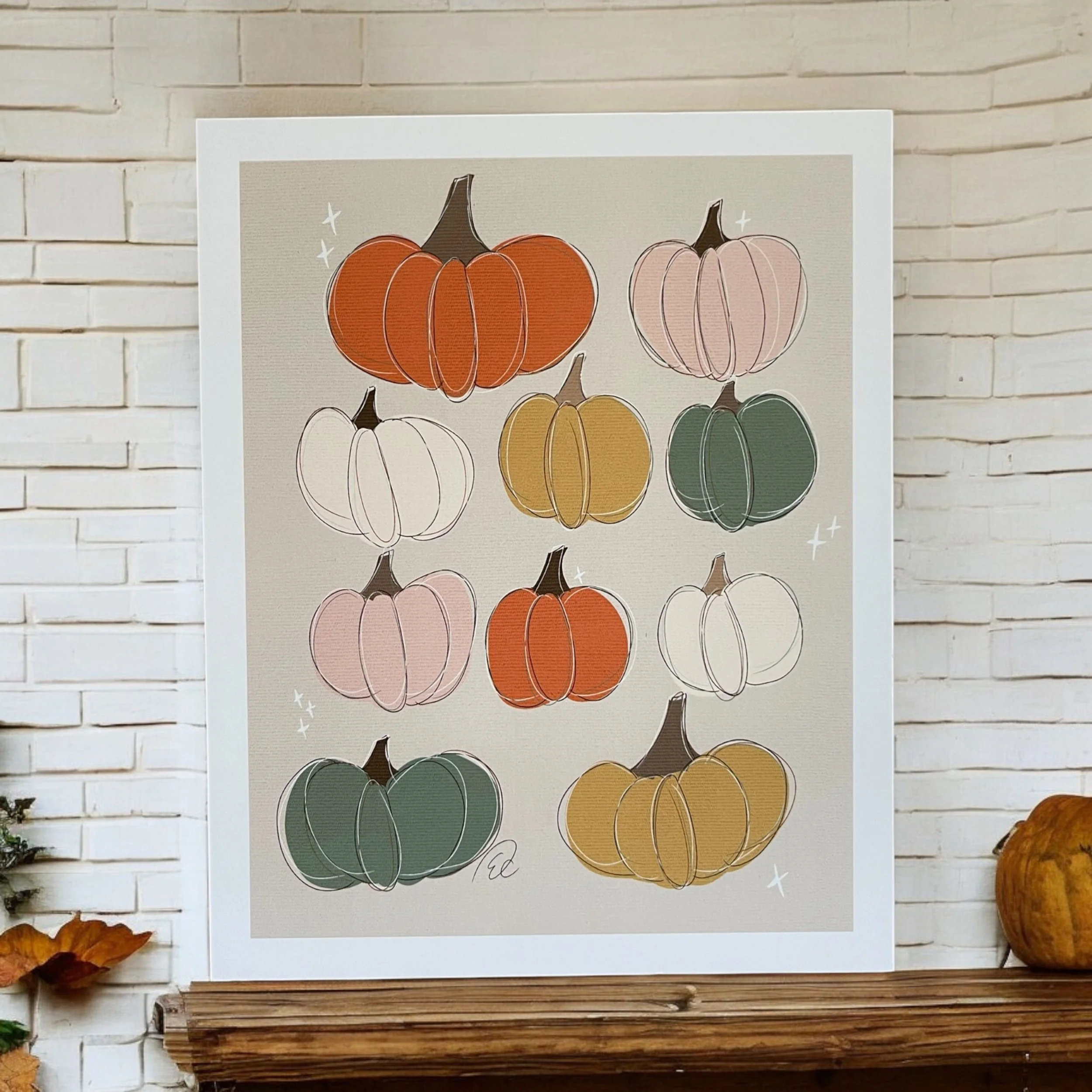 Colorful pumpkins print!