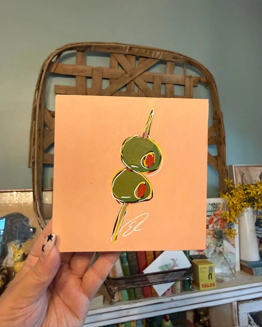 5x5 "Olive the above" original