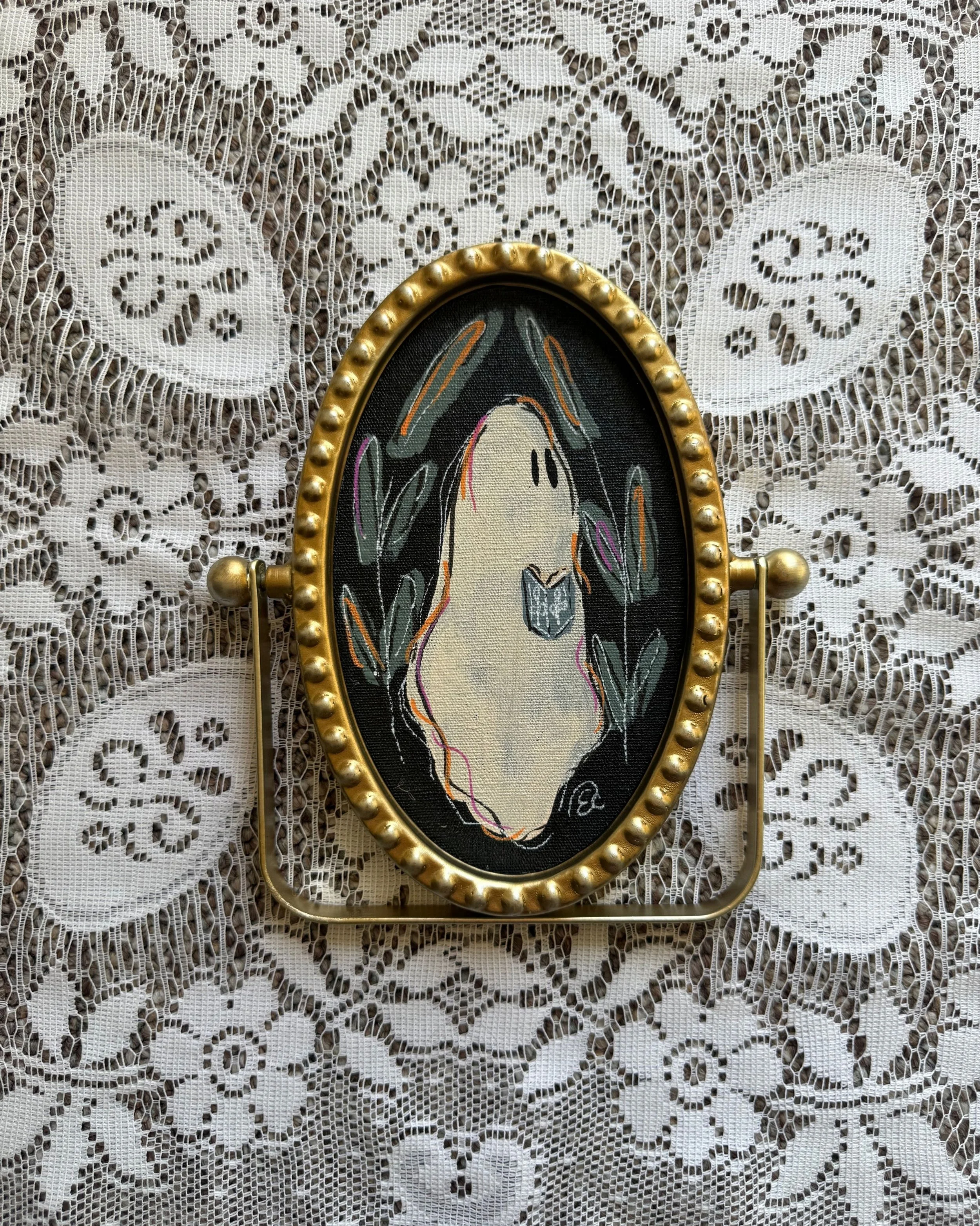 5x7 "Grim reader " original