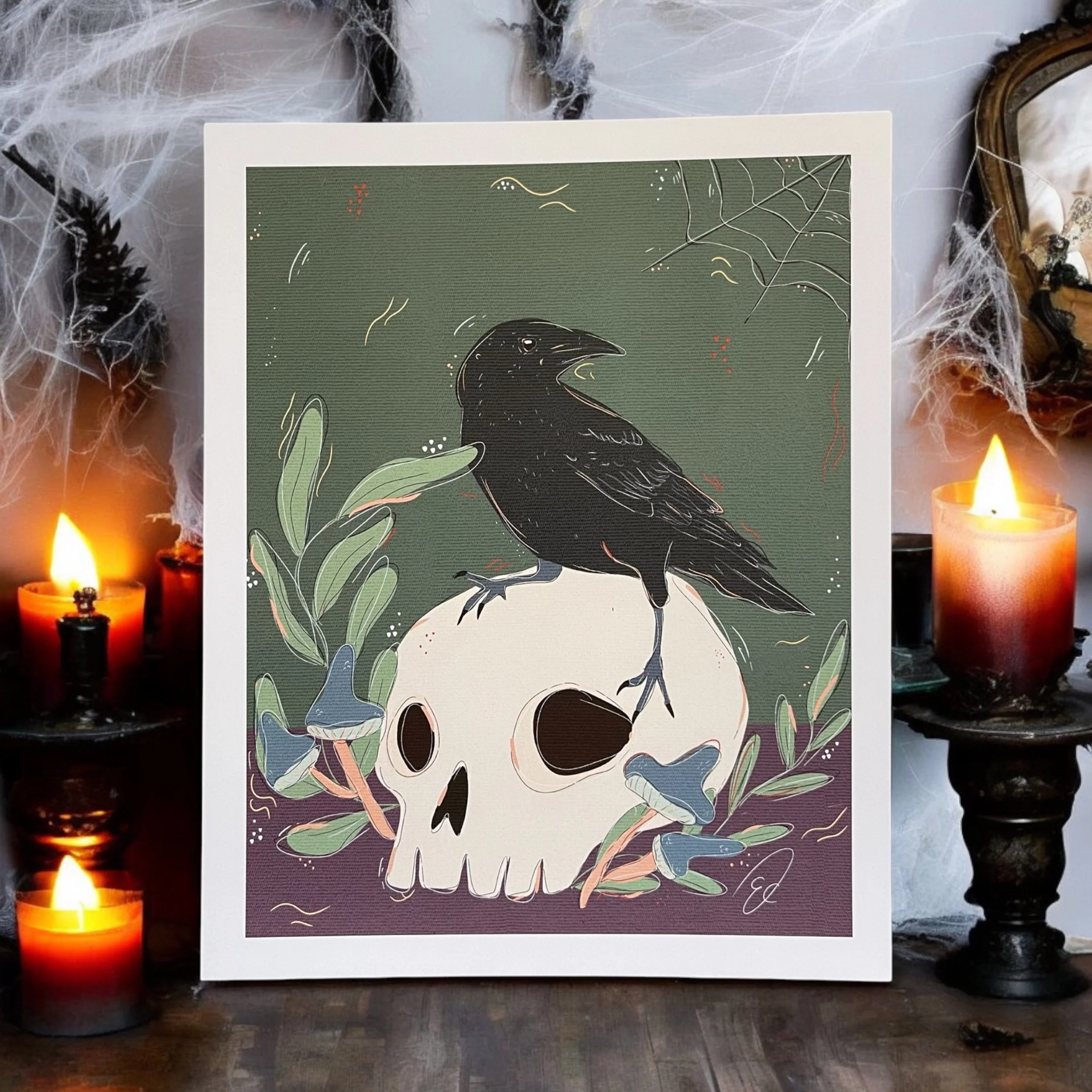 Crow on skull print!