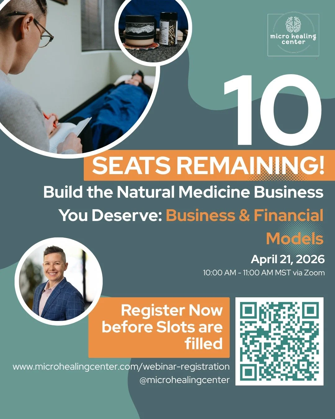 ONLY 10 SEATS REMAINING! 

The response to our Build the Natural Medicine Business You Deserve: Business &amp; Financial Models webinar has been incredible. We are almost full!

Why are people joining? Because the data is clear: mission-driven busine