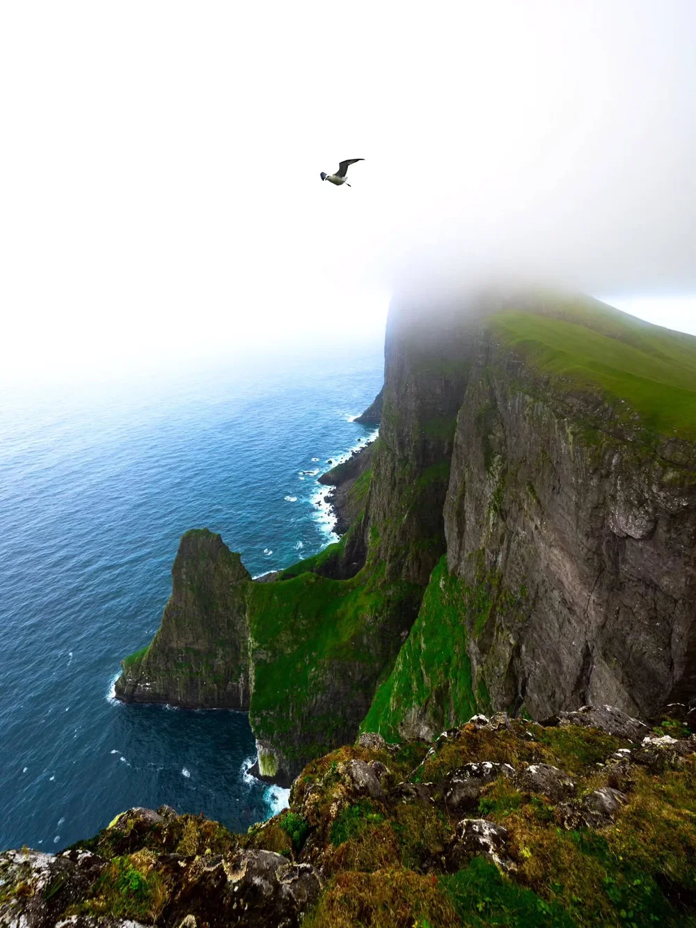 Looking down to the cliffs of M&yacute;lingur, Faroe Islands 🇫🇴⁠
⁠
🙋🏼&zwj;♂️ Follow @mitevisuals for more⁠
⁠
#M&yacute;lingur #faroeislands #nature #landscape #Streymoy