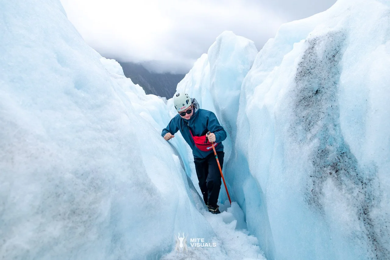 Hiking the Franz Josef glacier in new zealand with a heli hike