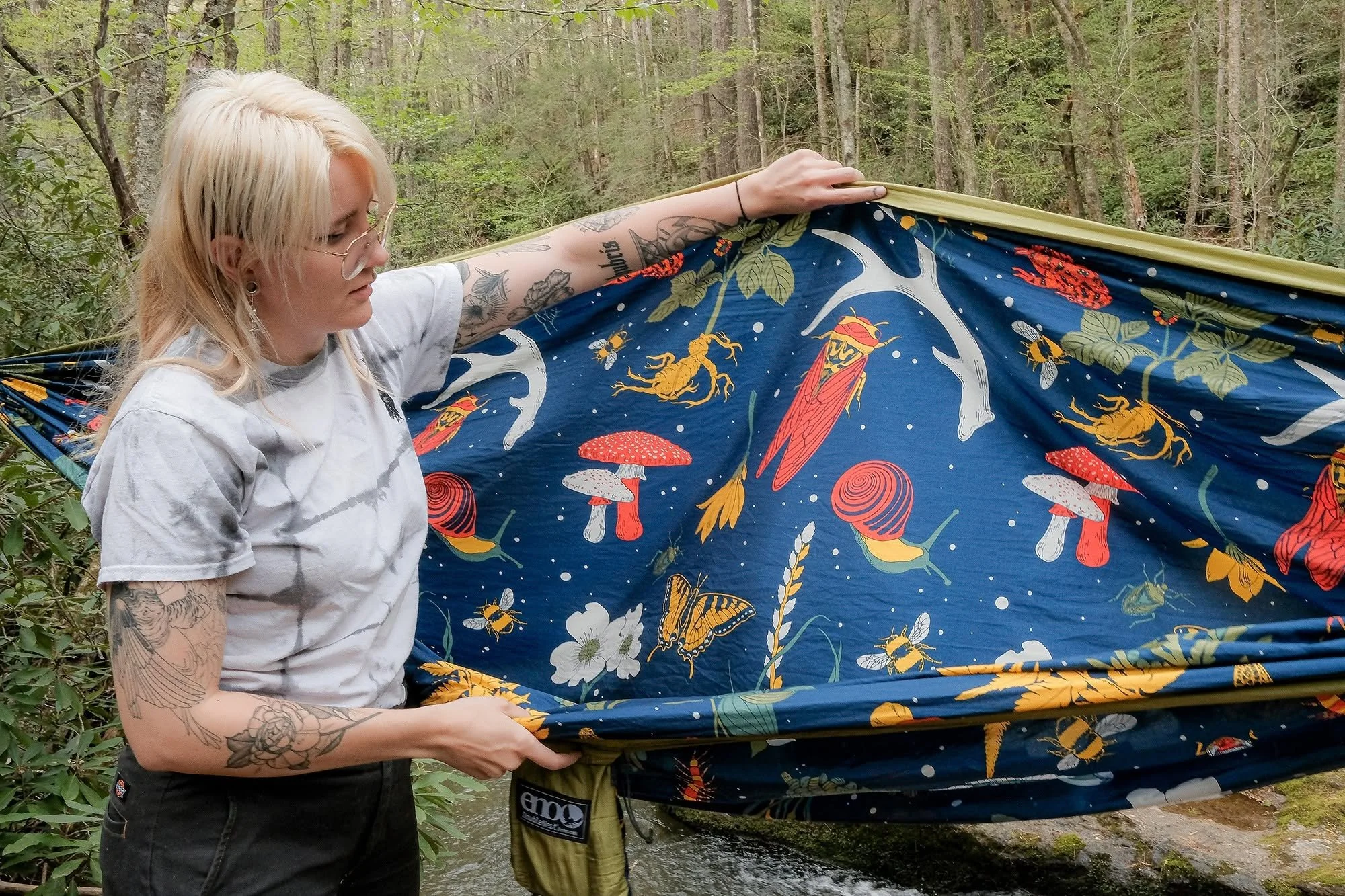 "Woodlands" print for Eagles Nest Outfitters hammock. Photo: Alan Garvick