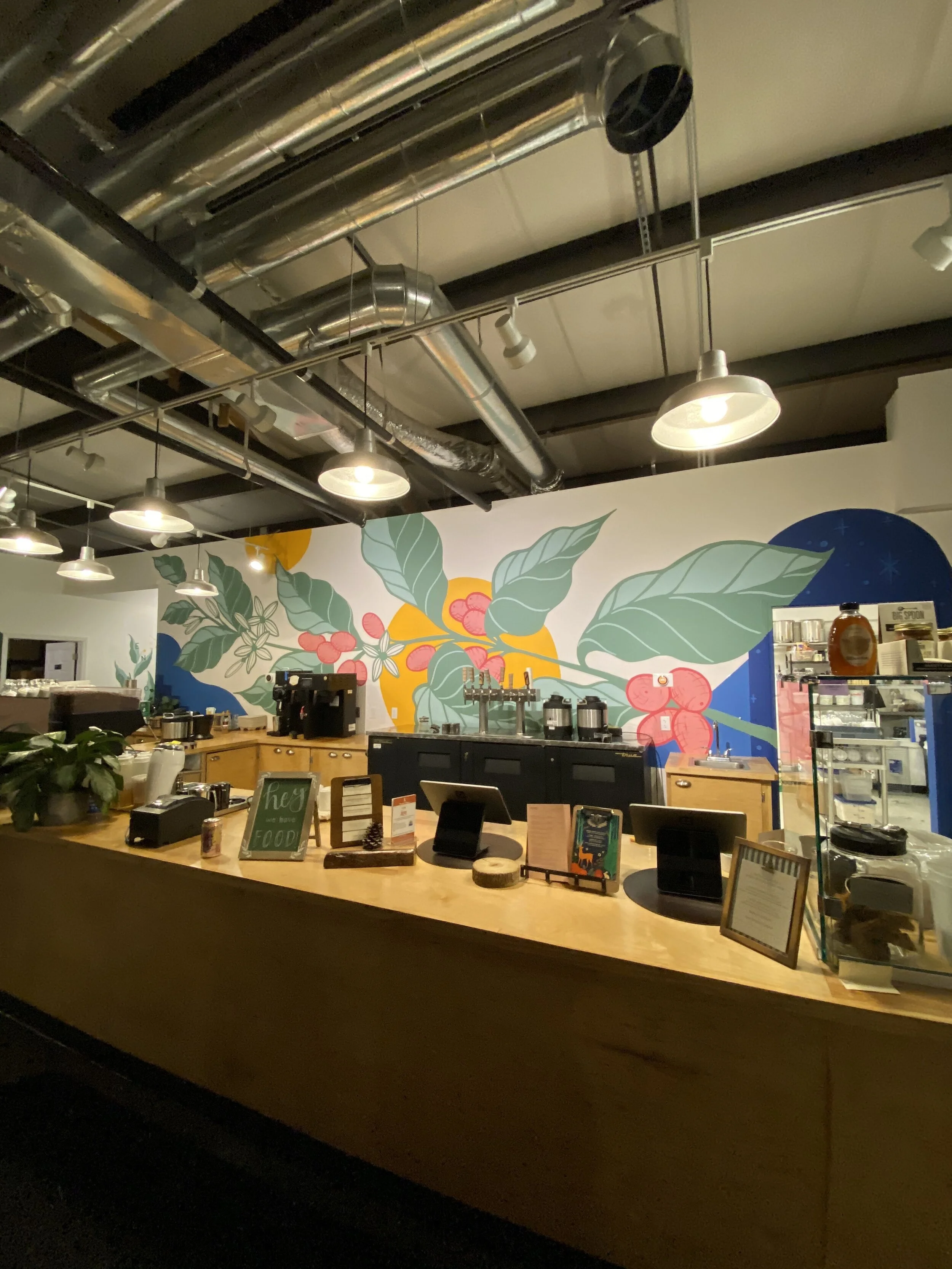 Hatchet Coffee backsplash mural