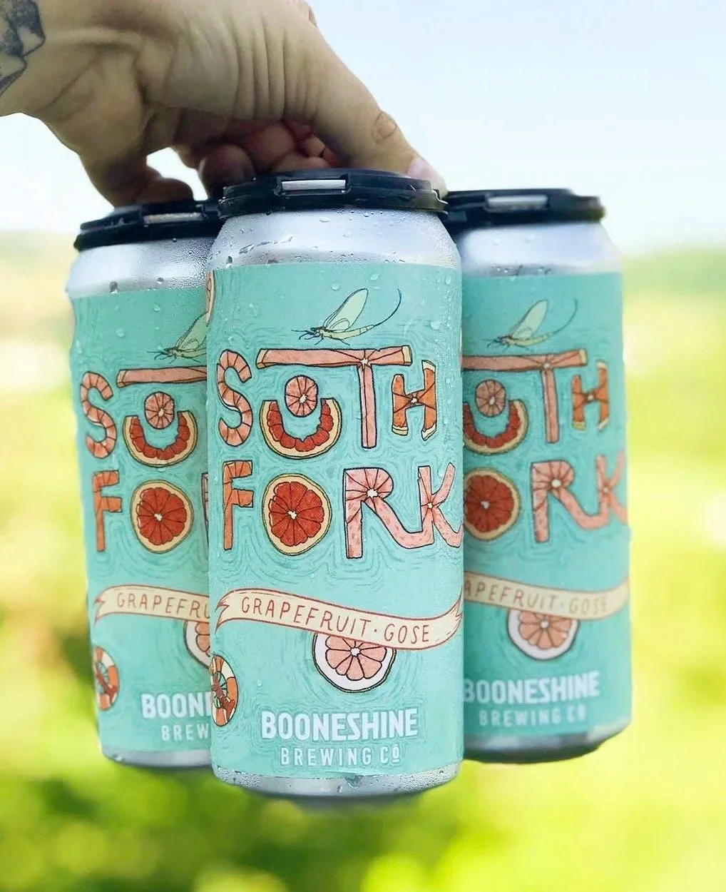 South Fork Grapefruit Gose can design for Booneshine Brewing