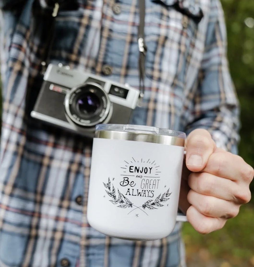 Enjoy and Be Great Always, hand lettering and Illustration for Hatchet Coffee