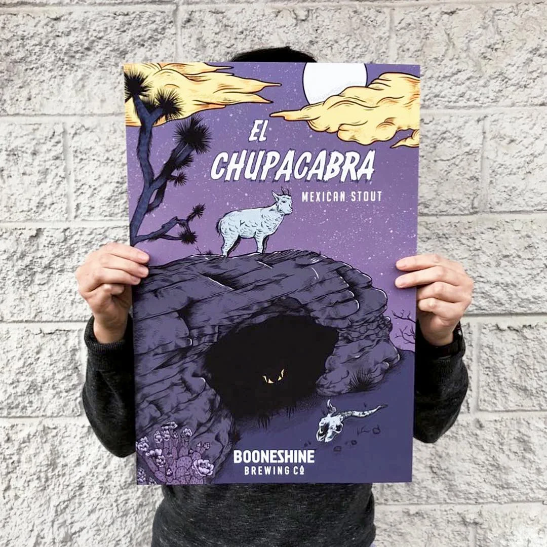 El Chupacabra special release poster for Booneshine Brewing