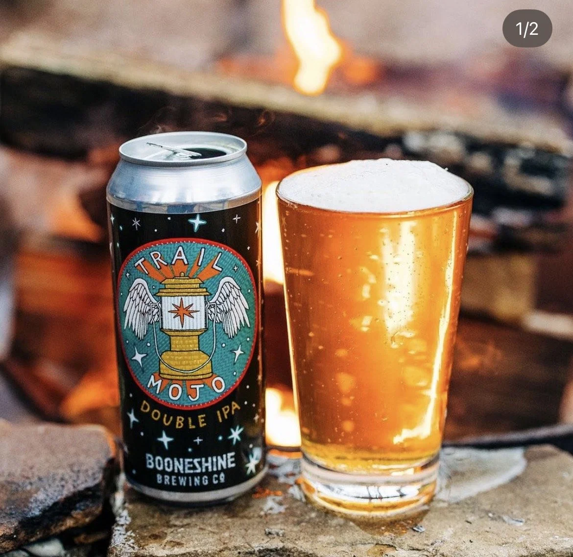 Trail Mojo can design, Booneshine Brewing