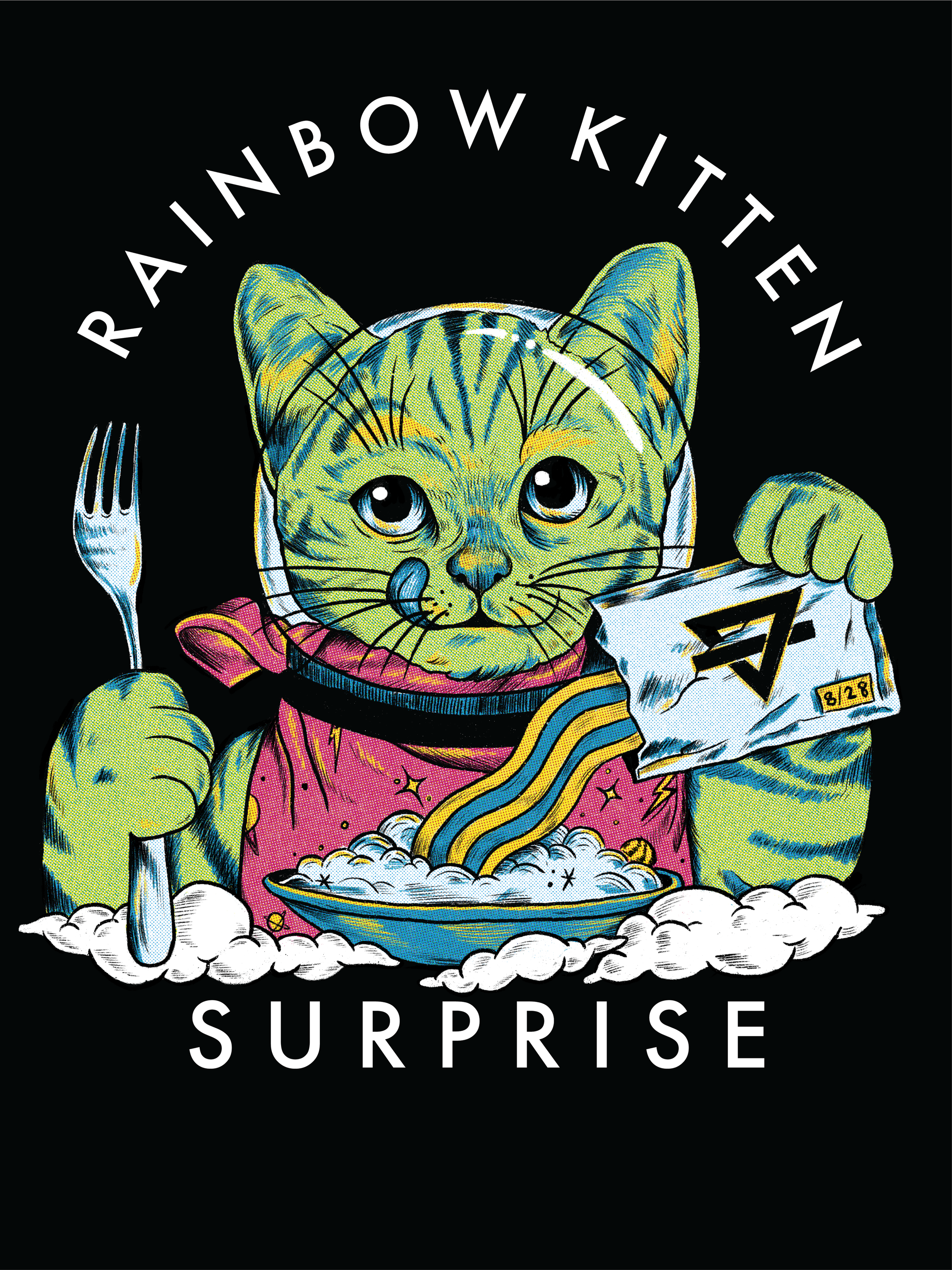 Shirt illustration for Rainbow Kitten Surprise. 2020/2021?