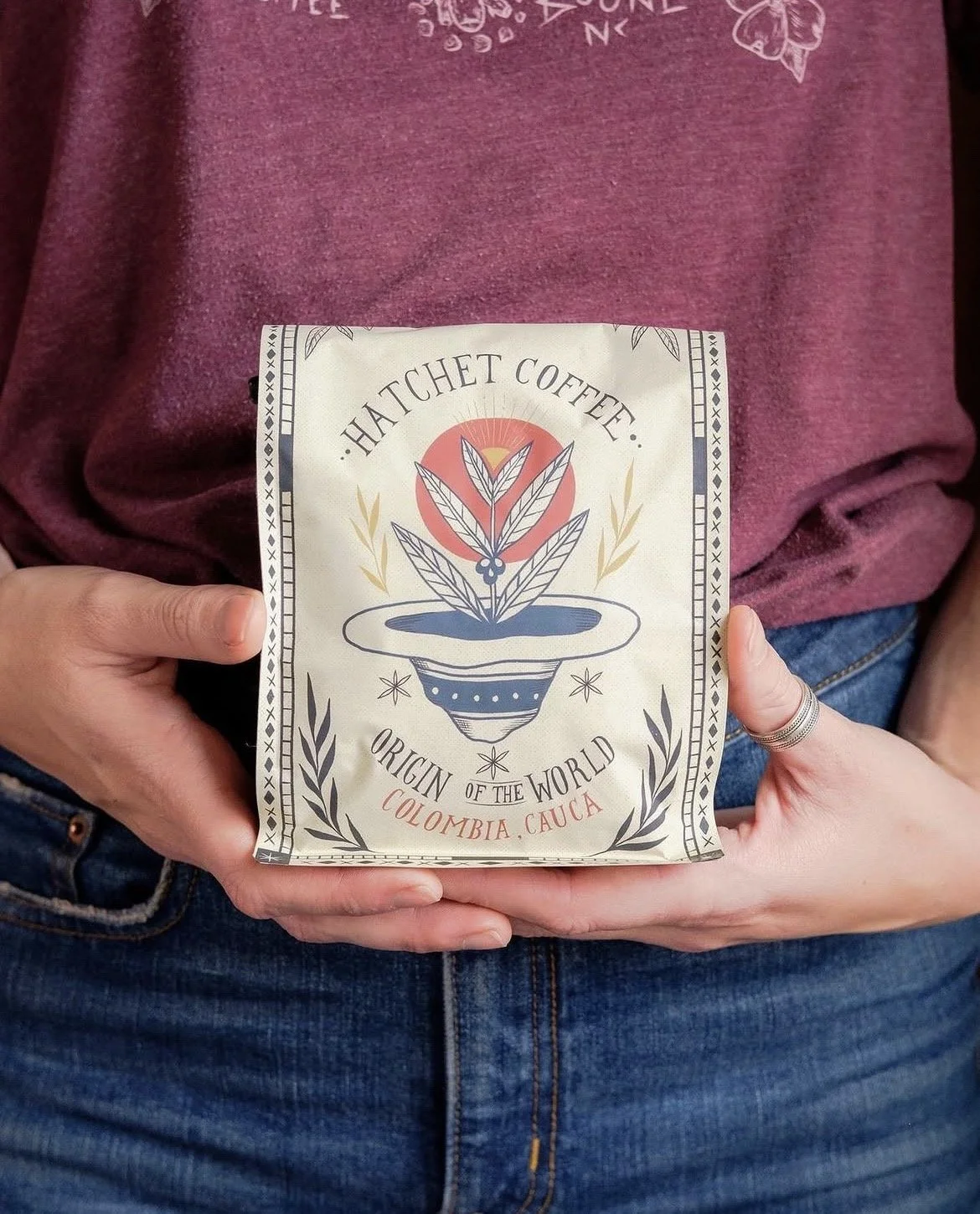 Hatchet Coffee Origin of the World coffee series bag design and layout. Photo: Alan Garvick