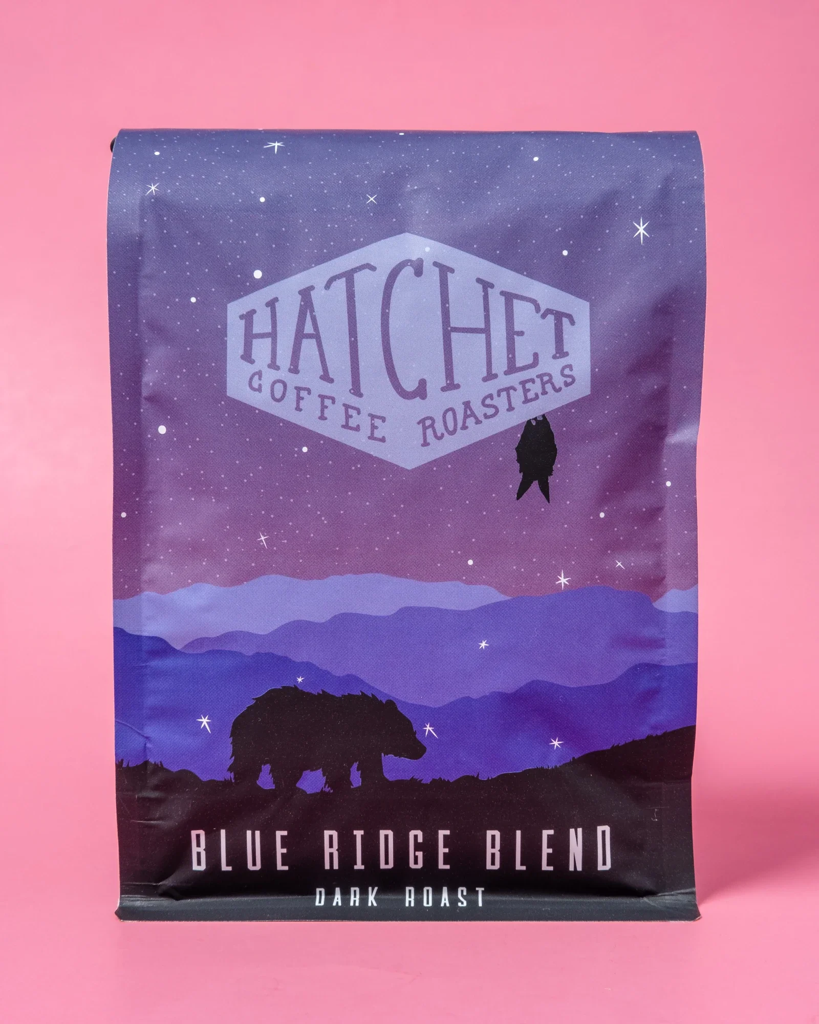 (original) blue ridge blend bag design hatchet coffee, photo: Alan Garvick for @hatchetcoffee
