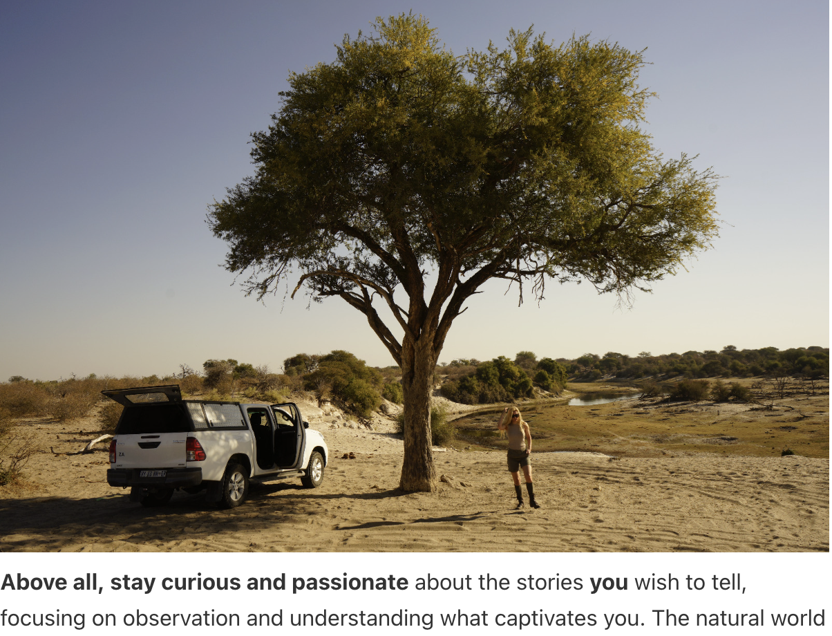 VR filmmaker in the Wild: Meet Elaine Ford. Thinglink. Planet Rewild. 360 wildlife film 