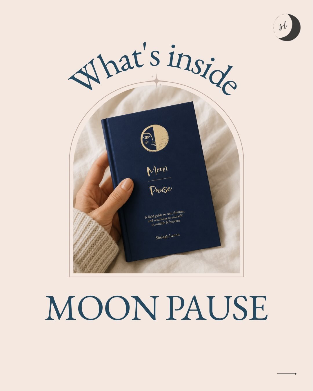 Curious about what&rsquo;s actually inside Moon Pause? Swipe to take a peek ✨

This field guide to rest, rhythm, and returning to yourself in midlife &amp; beyond is filled with all sorts of goodness:

🌙 Meeting the Moon &mdash; guidance for finding