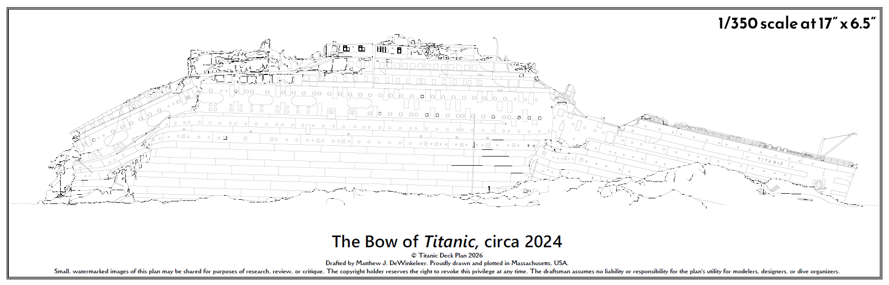 The Bow of Titanic, circa 2024 - Poster Print