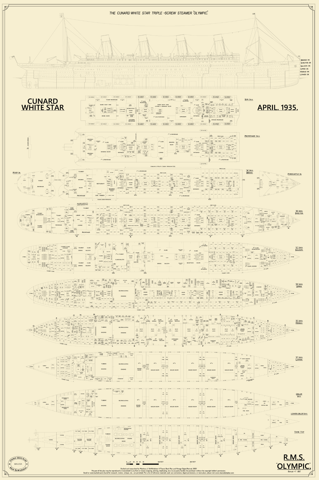 RMS Olympic (1935) Clean Plan Download