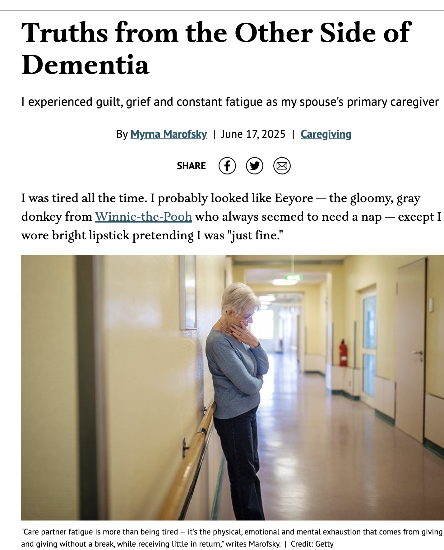 Truths From the Other Side of Dementia—Care Partner Fatigue