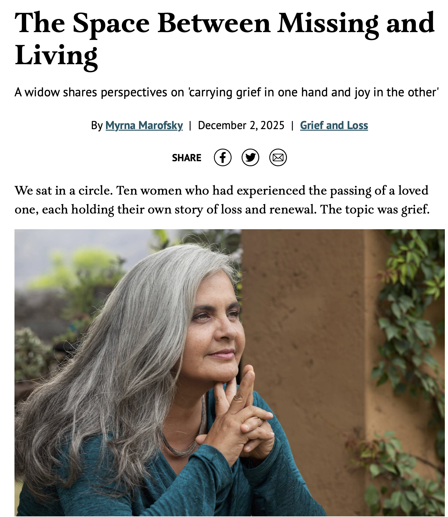 The Space Between Missing and Living