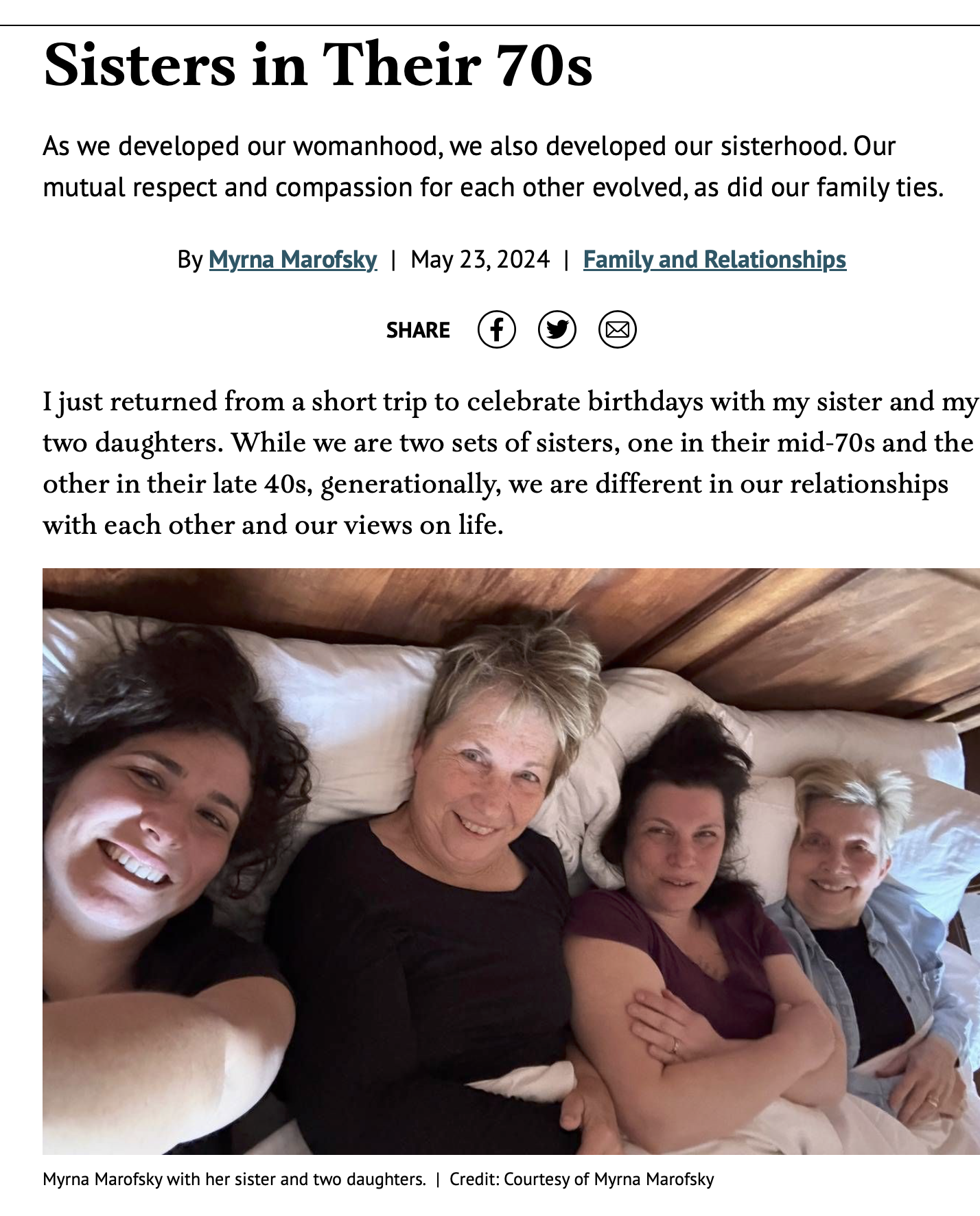 Sisters in Their 70s