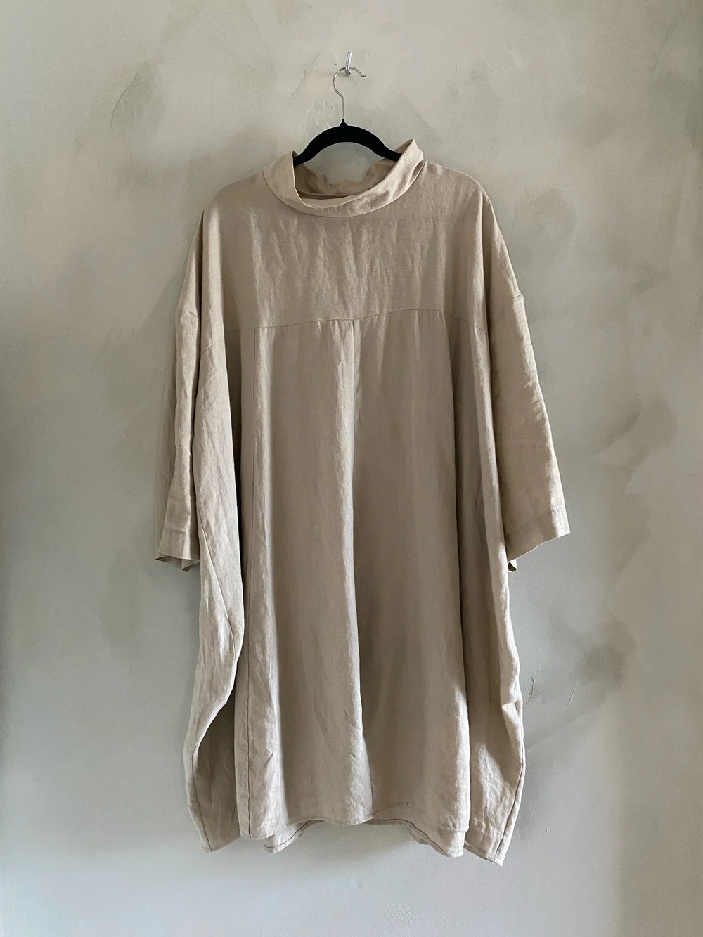 linen bubble dress in wheat  nykamping